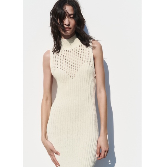 ZARA LONG CHENILLE DRESS - Picture 4 of 9